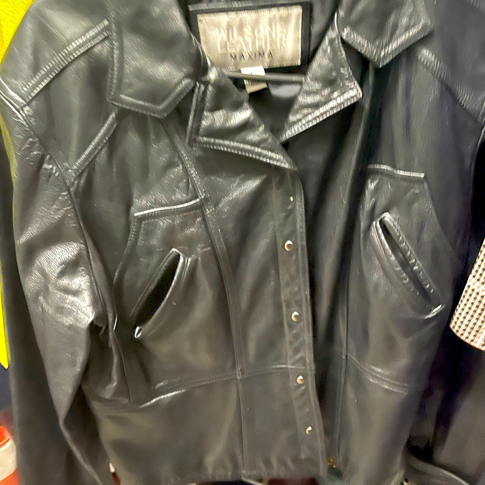 Black womens leather jacket